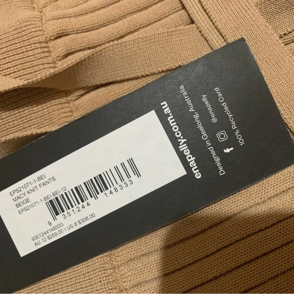 ⭐️NEW⭐️ENA PELLY -Macy Knit Pant In Beige -Size Medium •Retails $308USD - Picture 5 of 13